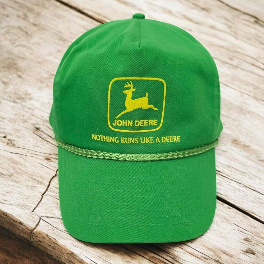 John Deere Braid Snapback Cap Trucker Baseball Hat Nothing Runs Like A Deere